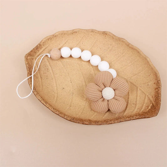 Cute Baby Silicone Flower Pacifier Chain Newborn Baby Accessories Pacifier Clip Pacifier Chain Teether Loss Prevention Chain