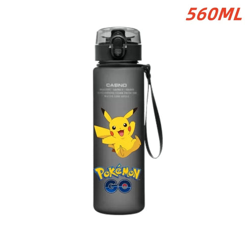 560ML Pokemon Water Cup Anime Portable Children's Cute Pikachu Gengar Plastic Outdoor Sports Large Capacity Water Bottle Gifts