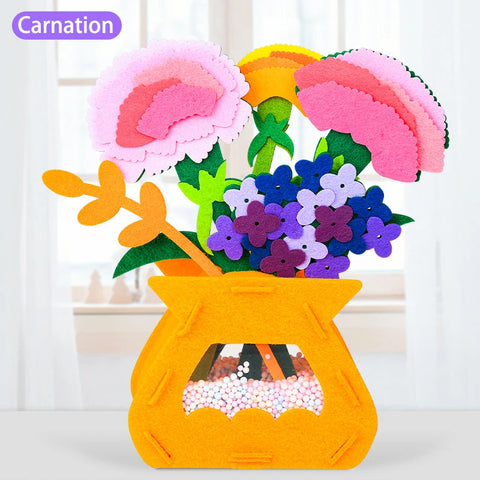 DIY Flower Toys Montessori Arts Crafts Non-weaving Handicrafts Flowerpot Toys for Kid Gift Early Preschool Educational Gift