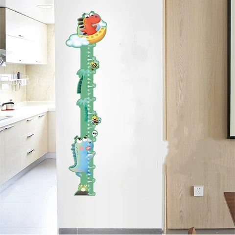 Cartoon Animals Height Measure Wall Sticker Unicorn Dinosaur Wallpaper For Kids Room Nursery Child Growth Ruler Growth Chart