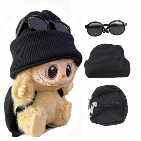 Mini Doll'S Clothes Outfit Accessories For Ropa Labubu Idol 10cm cotton doll 1/6 BJD Canva Backpack Glasses Hat Clothing Gift