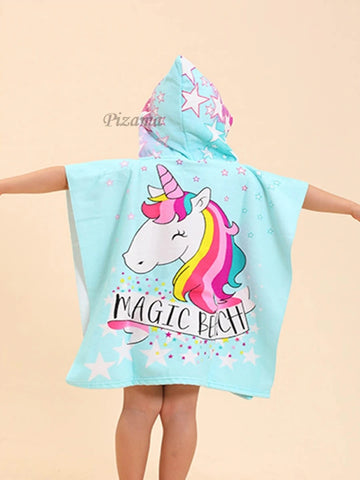 Baby Bath Towel Christmas Towel Baby Gifts For Newborn Muselina Bebe Beach Towels Blue Unicorn Hooded Sherpa For 0-12Years