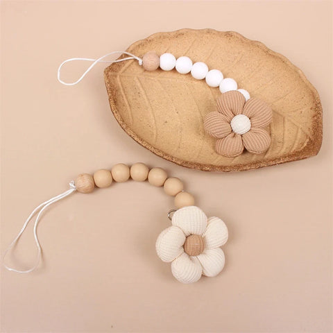 Cute Baby Silicone Flower Pacifier Chain Newborn Baby Accessories Pacifier Clip Pacifier Chain Teether Loss Prevention Chain
