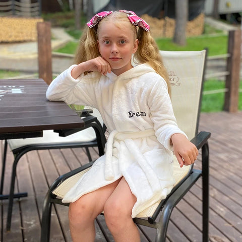 Soft Girl Sleepwear Robe Autumn Winter Children Flannel Bathrobe for girls Boys Pajamas Comfort Kids Cartoon Homewear 2-8 Year