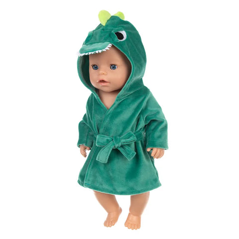 Colorful Bathrobe Suit Cute Cartoon Animal Nightgown Robe Fit 17/18inch 40-45cm Doll Clothes Accessories For Baby Gift