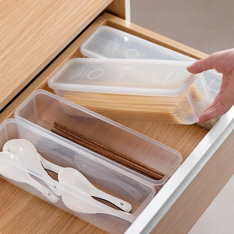 Kitchen Noodle Spaghetti Container Household Cereal Preservation Storage Box with Cover Spaghetti Box Kitchen Food Container