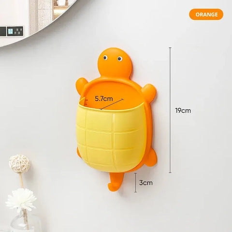 1pc Cute Turtle Design Storage Rack Toothbrush Holder Creative Cartoon Bathroom Storage Organizer Toothbrush Storage Rack