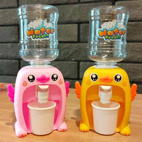 Mini Children Water Dispenser Toy Cute Cartoon Water Juice Milk Drinking Fountain Pretend Play Kitchen Toys for Boys Girls Gift