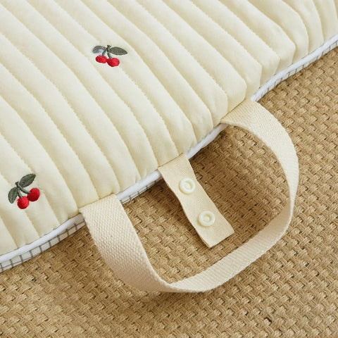 Newborn baby embroidered cotton breathable napping pad folding portable mattress