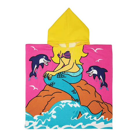 Baby Stitch Bath Towel Children Hooded Cape Cloak Boy Girl Cartoon Swimming Beach Towel Toddler Robes Lilo & Stitch Bathrobes