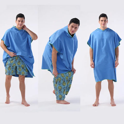 Microfiber Hooded Towel Men Women for Swim Beach Travel Quick Dry Changing Robe Cape Bath Towel Bathrobe Surf Poncho Sauna Play