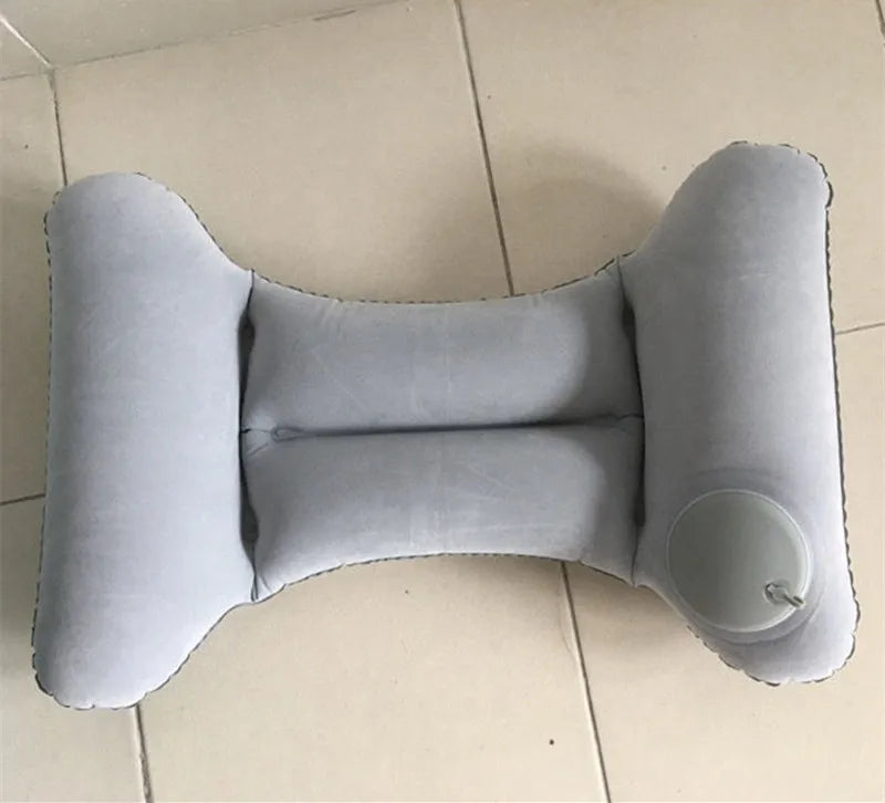 Inflatable Travel Nursing Waist Pillow, Blow Up Lumbar Body Back Support Pillow for Airplane Long Flight Journey Travel Airplane