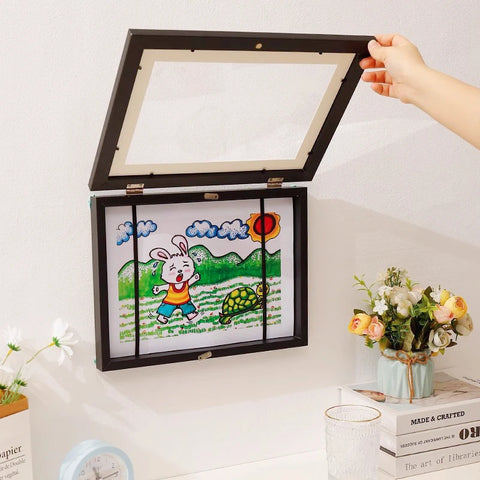 Kids Art Frames Kids Artwork Flip Frame Changeable for Picture Display Children School Drawing Projects Storage Hanging Decor