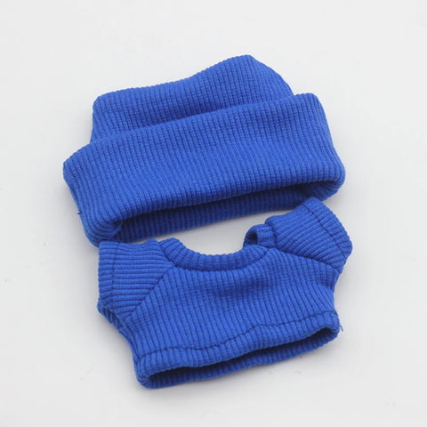 17cm Mini Plush Doll'S Clothes Outfit Accessories For Korea Kpop Labubu Idol Sitting Party V1 V2 Autumn onesie hat set Clothing