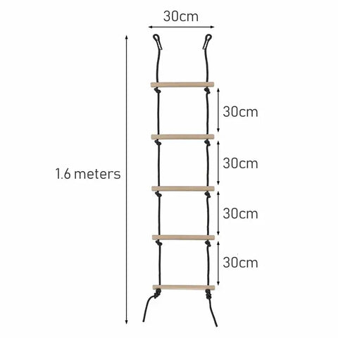 Children Climbing Rope Ladder Wooden Swing Kids Indoor Outdoor Tree Playground Recreation Play Game Bodybuilding Set