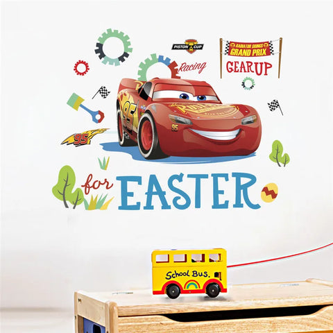 3D Cartoon Cars 2 Wall Stickers For Kid's Room Kindergarten Bedroom Living Room Wall Decoration  Lightning McQueen Stickers