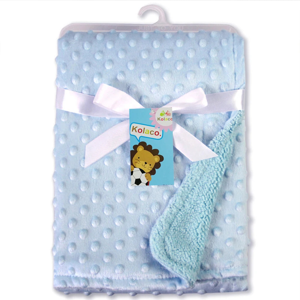 Baby Blanket & Swaddling Newborn Thermal Soft Fleece Blanket Winter Solid Bedding Set Cotton Quilt Infant Bedding Swaddle Wrap